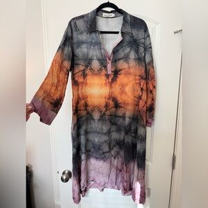 Johnny Was Multicolor Tie-Dye Dress